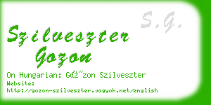 szilveszter gozon business card